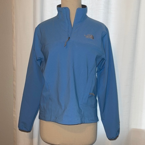 The north face blue 1/3 zip up pull over jacket size small - Picture 1 of 8